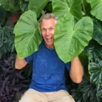 Cliff Bressler among large leaves